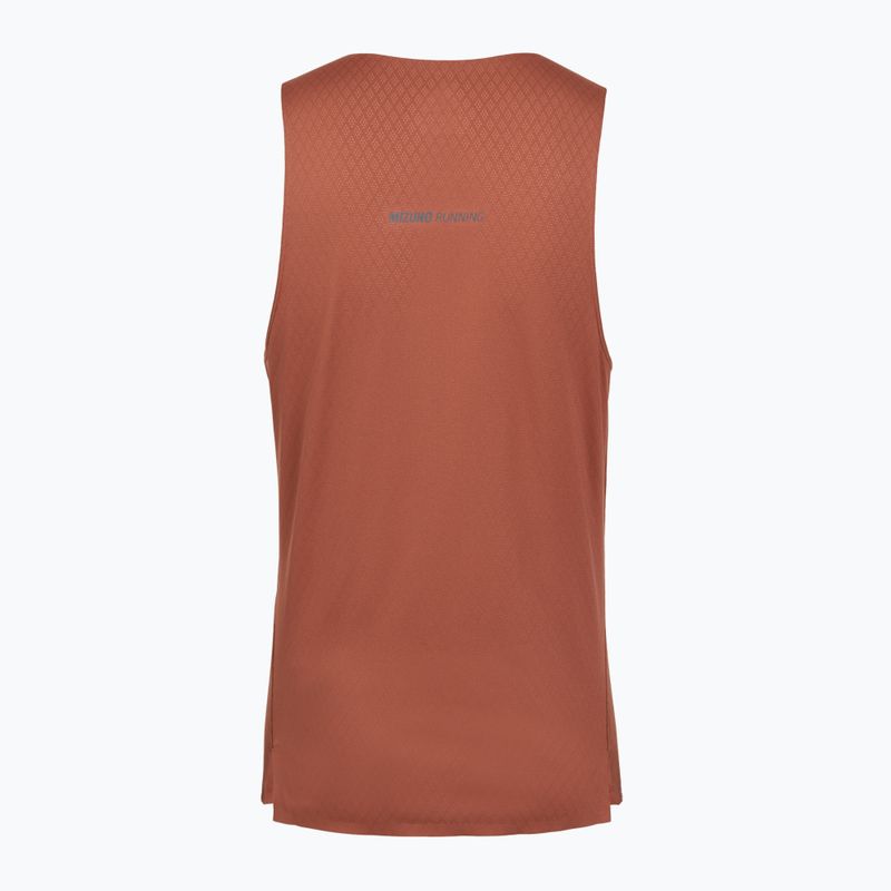 Tricou de alergare pentru bărbați Mizuno Tech Light Tank copper brown 2