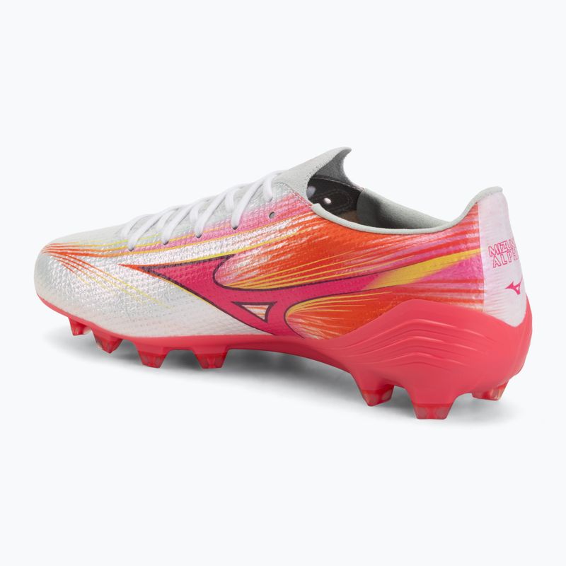 Încălțăminte de fotbal Mizuno Alpha III Japan FG white/fuchsia purple 3