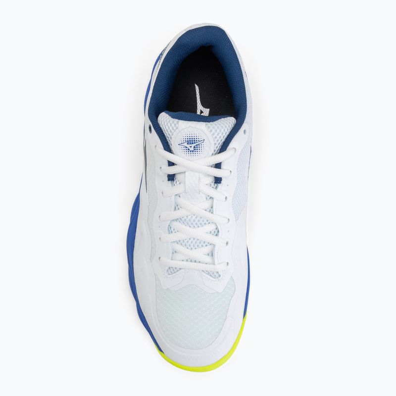Încălțăminte de tenis pentru bărbați Mizuno Wave Enforce Court AC white/dazzling blue/lightning 5