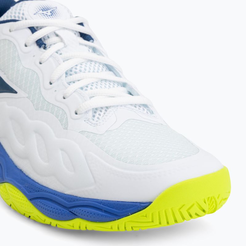 Încălțăminte de tenis pentru bărbați Mizuno Wave Enforce Court AC white/dazzling blue/lightning 7