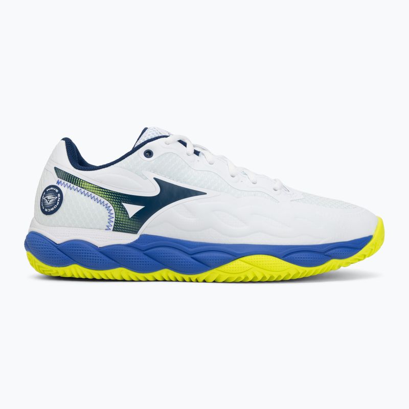 Încălțăminte de tenis pentru bărbați Mizuno Wave Enforce Court CC white/dazzling blue/lightning 2