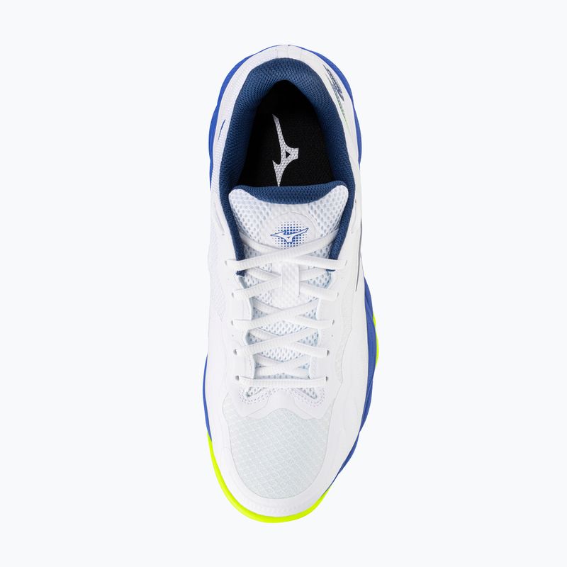 Încălțăminte de tenis pentru bărbați Mizuno Wave Enforce Court CC white/dazzling blue/lightning 5