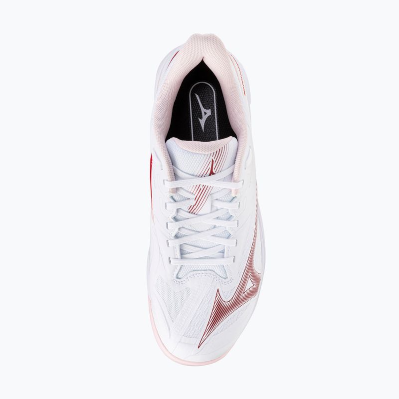 Încălțăminte de tenis pentru femei Mizuno Wave Exceed Court CC W white/pinkesque/barbados cherr 5