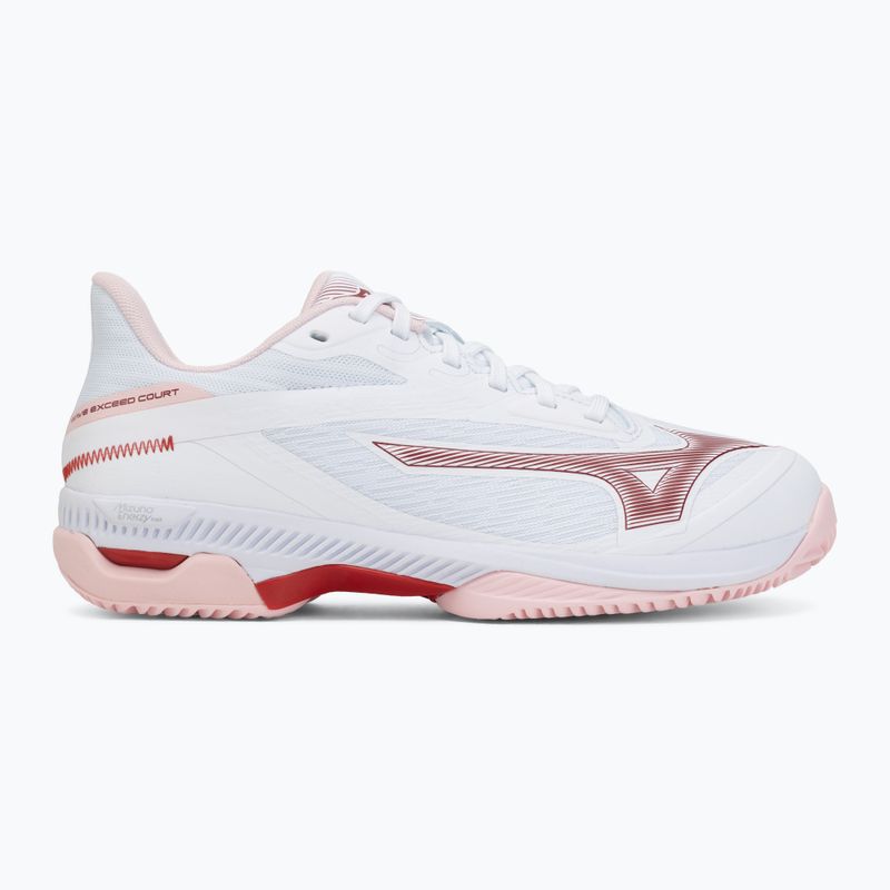 Încălțăminte de tenis pentru femei Mizuno Wave Exceed Court CC W white/pinkesque/barbados cherr 2
