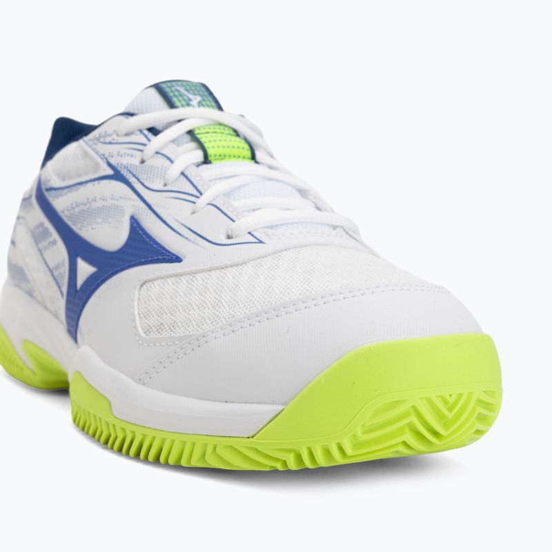 Încălțăminte de tenis pentru bărbați Mizuno Break Shot 5 CC white/dazzling blue/lightning 7