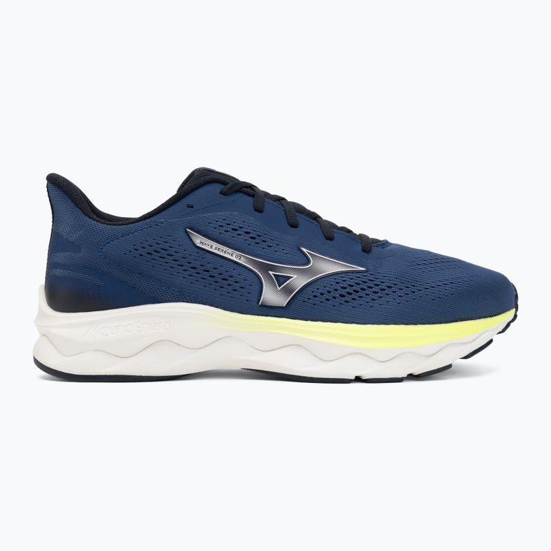 Încălțăminte de alergare pentru bărbați Mizuno Wave Serene 2 estate blue/silver/lightning yellow 2