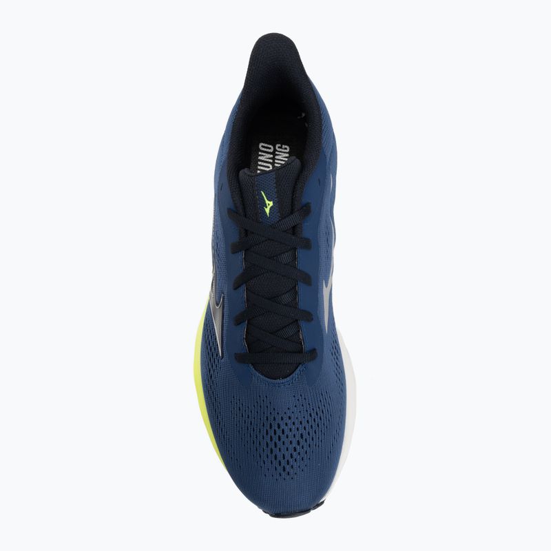 Încălțăminte de alergare pentru bărbați Mizuno Wave Serene 2 estate blue/silver/lightning yellow 5