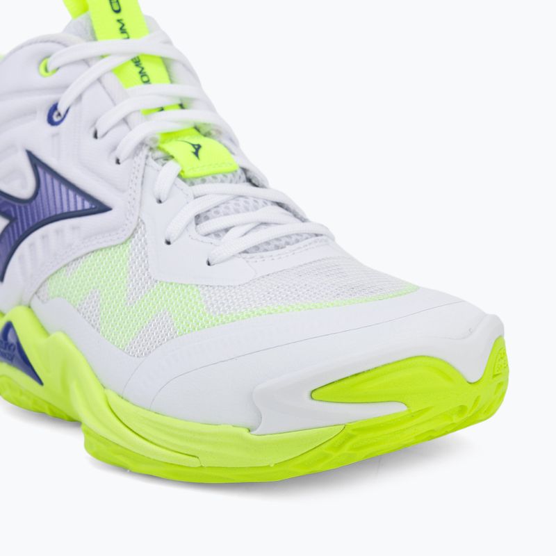 Încălțăminte de volei Mizuno Wave Momentum Elite Mid white/lightning yellow/dazzling blue 7