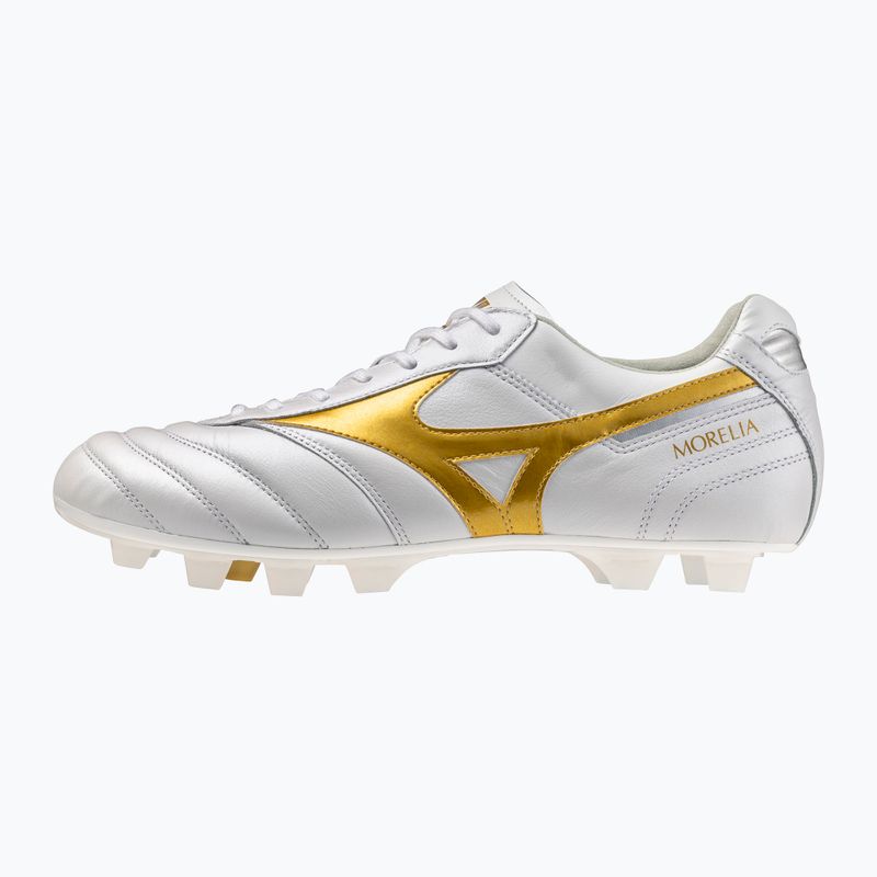 Încălțăminte de fotbal Mizuno Morelia II Japan FG white/football gold/galaxy silver