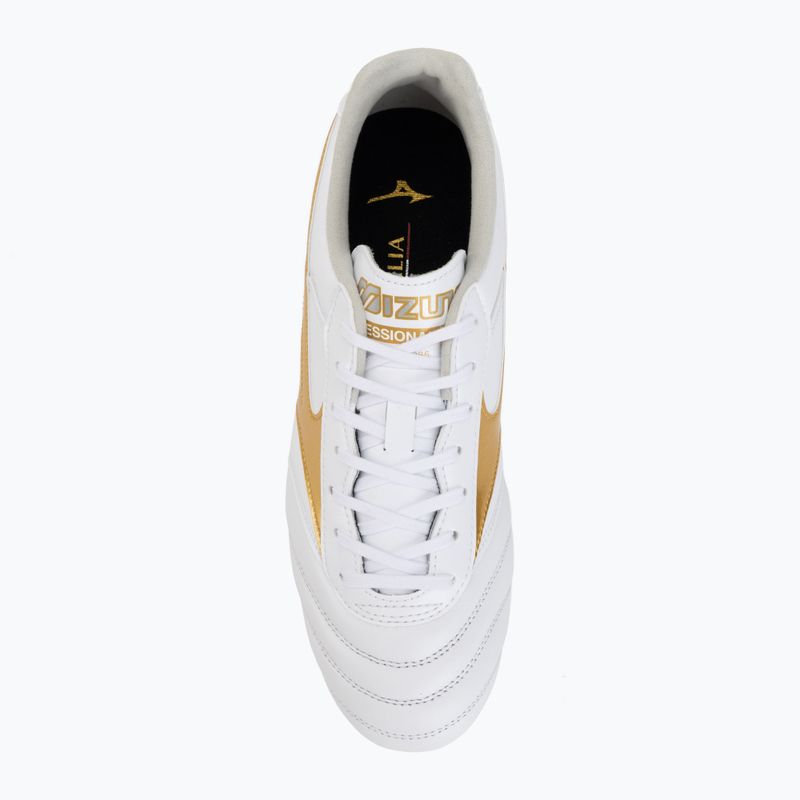 Încălțăminte de fotbal Mizuno Morelia II Pro FG white/football gold/galaxy silver 5