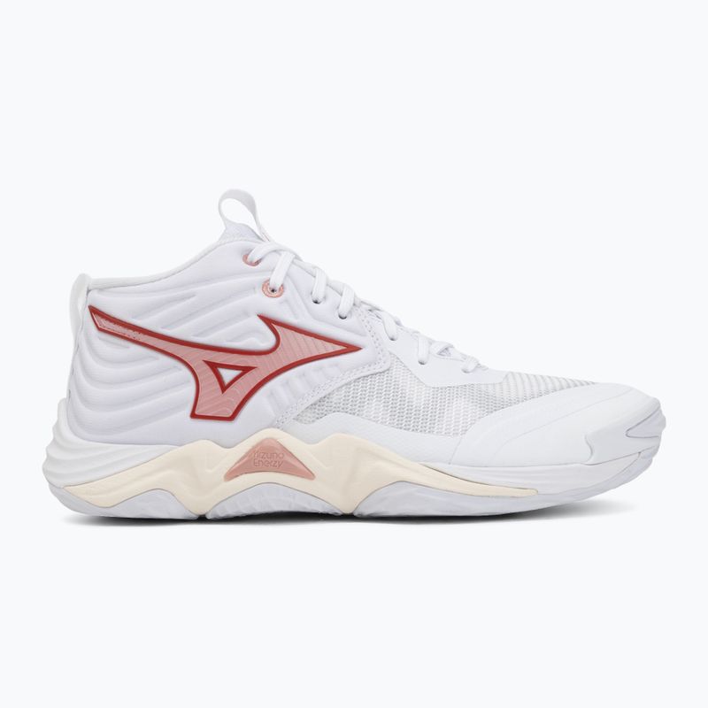 Încălțăminte de volei pentru femei Mizuno Wave Momentum Elite Mid white/rose elegance/lava falls 2