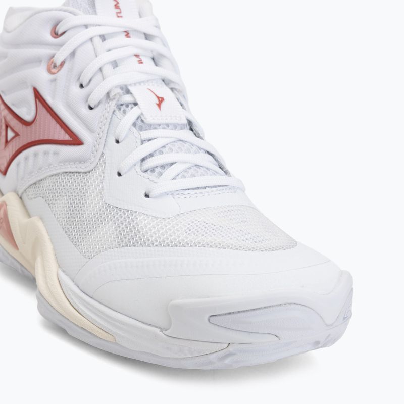 Încălțăminte de volei pentru femei Mizuno Wave Momentum Elite Mid white/rose elegance/lava falls 7
