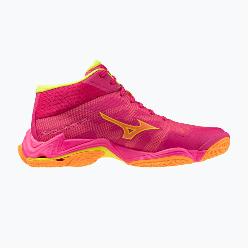 Încălțăminte de volei Mizuno Wave Lightning Elite Mid pink tetra/fortune yellow/light 2