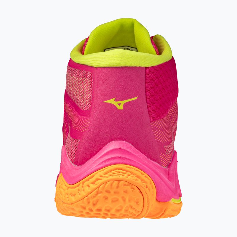 Încălțăminte de volei Mizuno Wave Lightning Elite Mid pink tetra/fortune yellow/light 3
