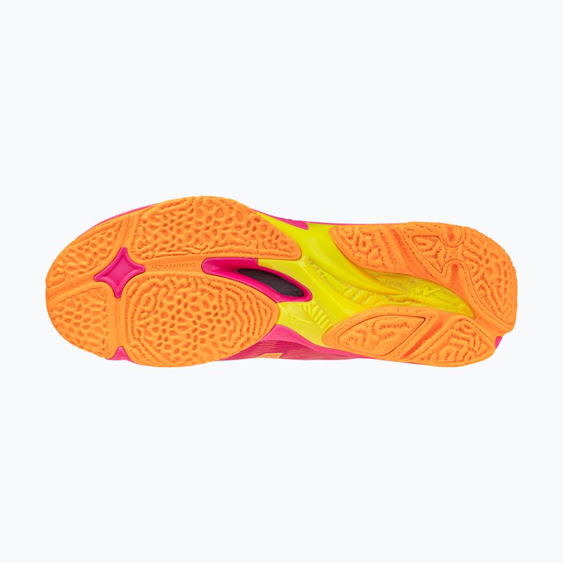 Încălțăminte de volei Mizuno Wave Lightning Elite Mid pink tetra/fortune yellow/light 4