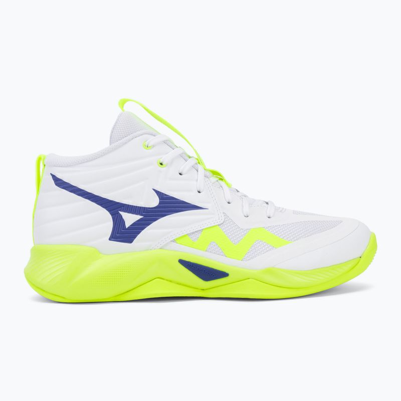 Încălțăminte de volei Mizuno Wave Momentum Pro Mid white/lightning yellow/dazzling blue 2