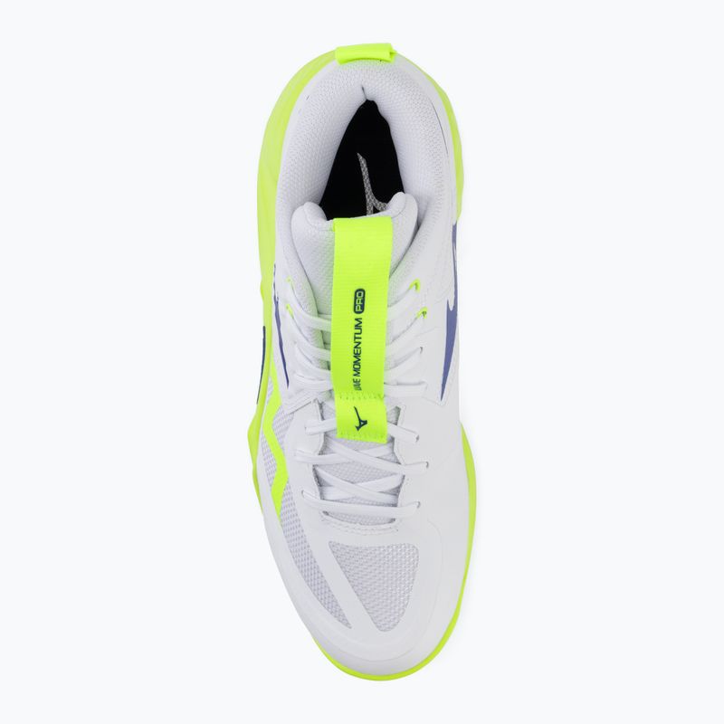 Încălțăminte de volei Mizuno Wave Momentum Pro Mid white/lightning yellow/dazzling blue 5