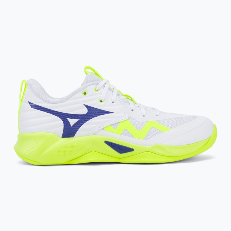 Încălțăminte de volei Mizuno Wave Momentum Pro white/lightning yellow/dazzling blue 2