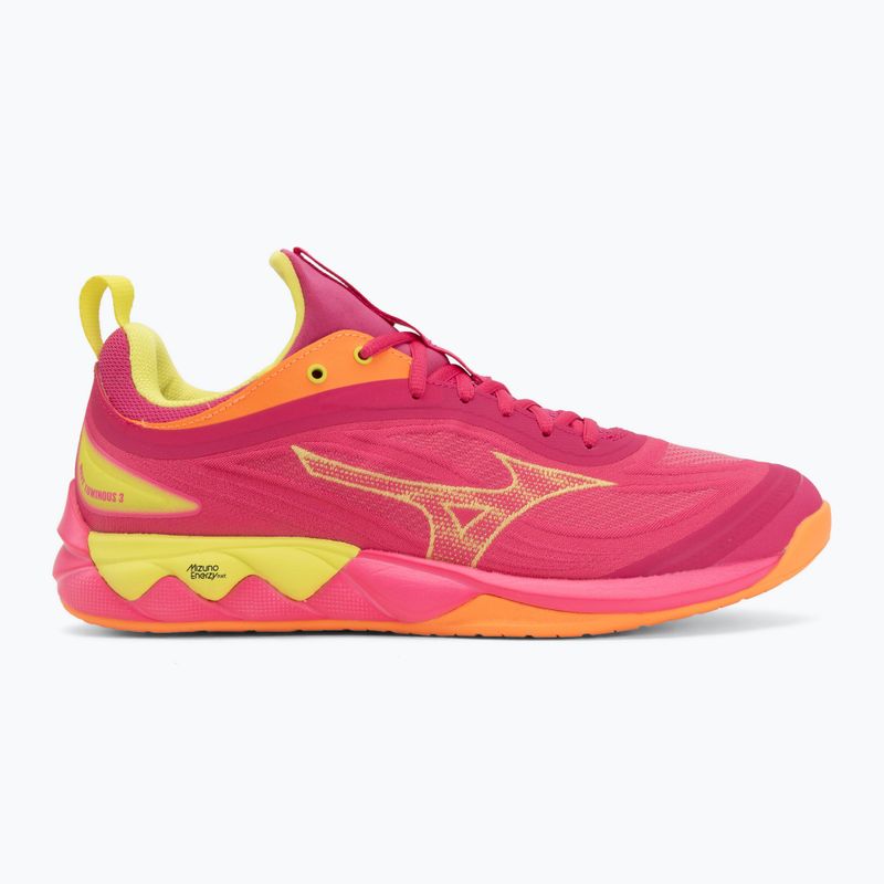 Încălțăminte de volei Mizuno Wave Luminous 3 mugen pink tetra/fortune yellow/ligh 2