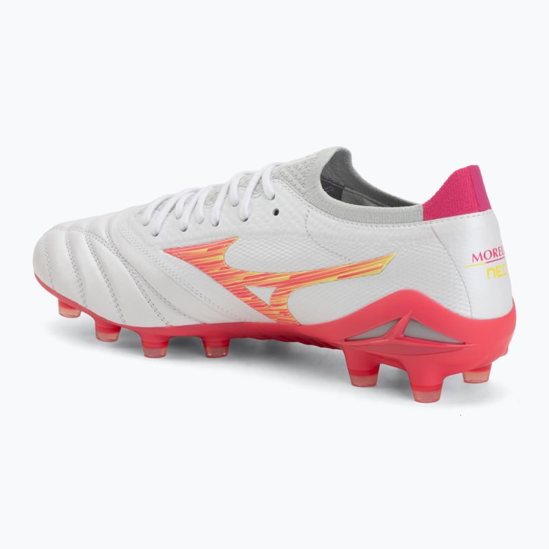 Încălțăminte de fotbal Mizuno Morelia Neo IV Beta Japan FG white/pink tetra/fuchsia purple 3