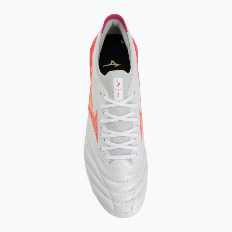 Încălțăminte de fotbal Mizuno Morelia Neo IV Beta Japan FG white/pink tetra/fuchsia purple 5