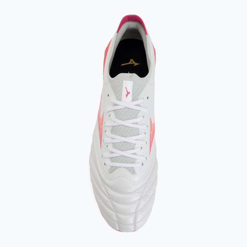 Încălțăminte de fotbal Mizuno Morelia Neo IV Beta Elite FG white/pink tetra/fuchsia purple 5