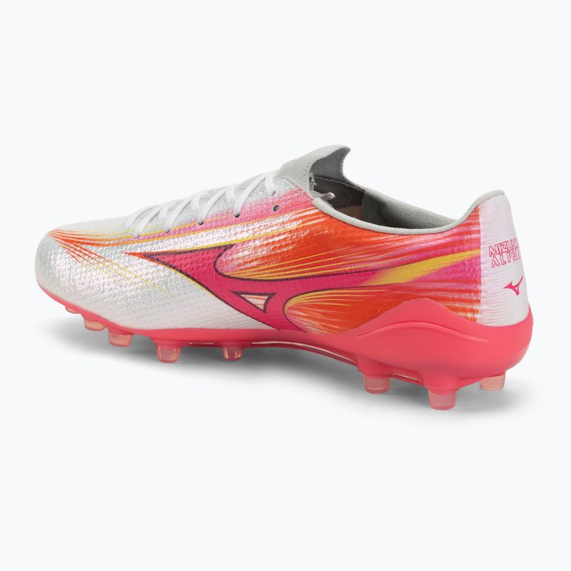 Încălțăminte de fotbal Mizuno Alpha III Japan AG white/fuchsia purple 3