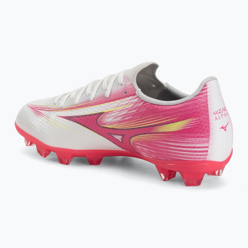 Încălțăminte de fotbal pentru copii Mizuno Alfa III Select Jr FG white/fuchsia purple 3