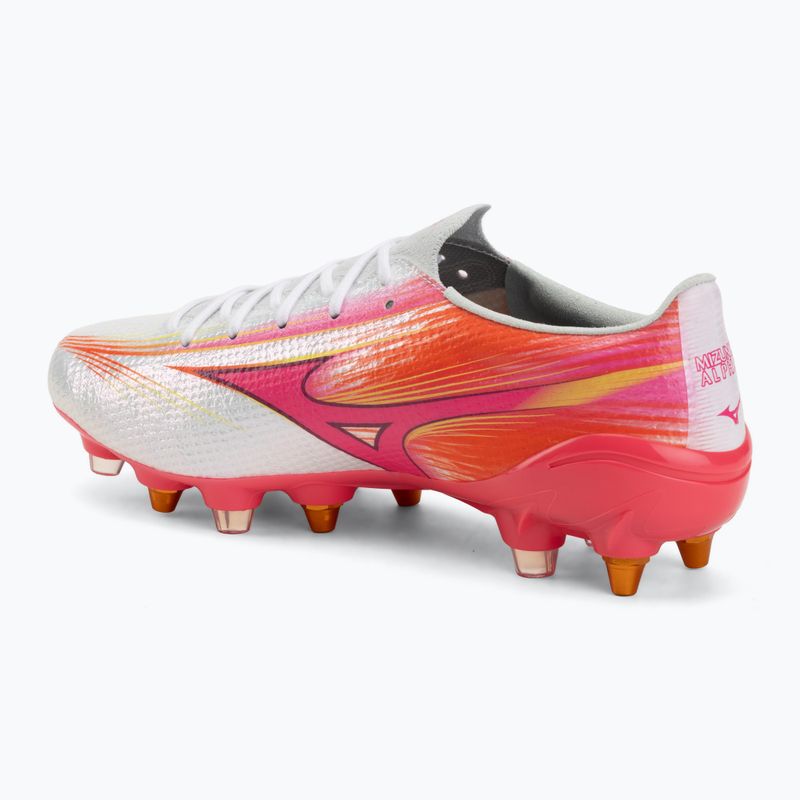 Încălțăminte de fotbal Mizuno Alpha III Japan Mix white/fuchsia purple 3