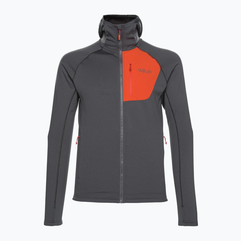 Hanorac Rab Superflux Hoody pentru bărbați grafene/firecracker trekking sweatshirt 5