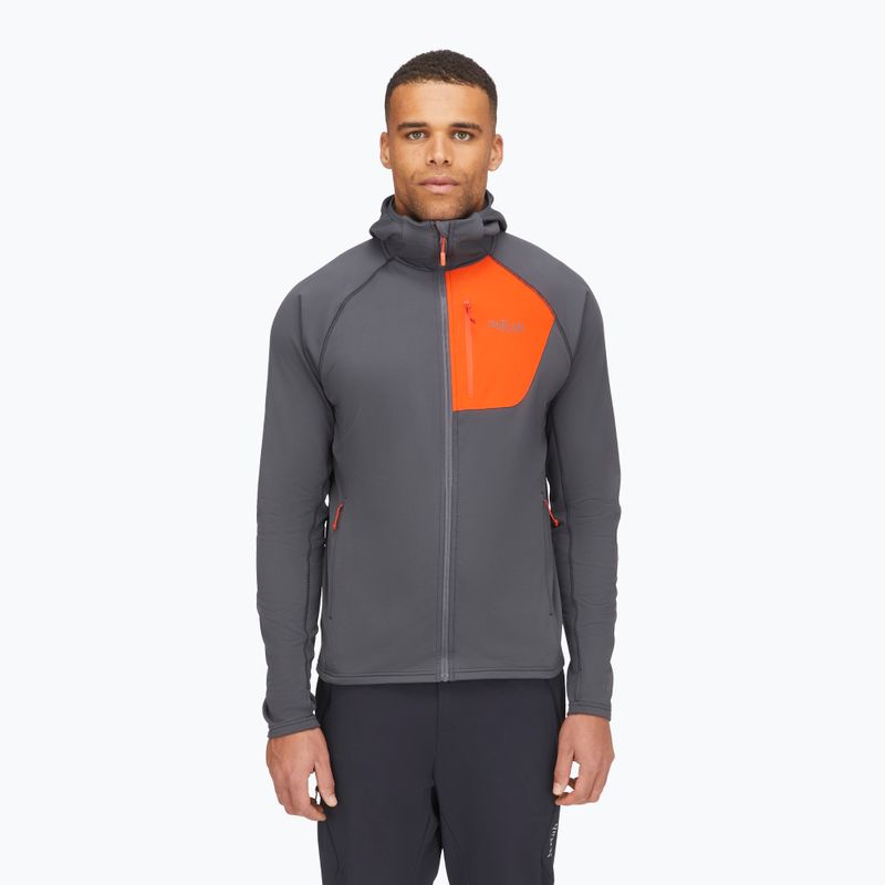 Hanorac bărbătesc Rab Superflux Hoody graphene/firecracker