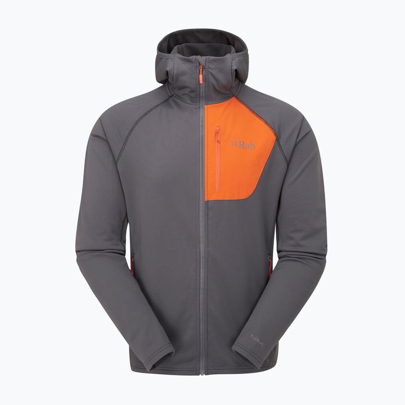 Hanorac Rab Superflux Hoody pentru bărbați grafene/firecracker trekking sweatshirt 9