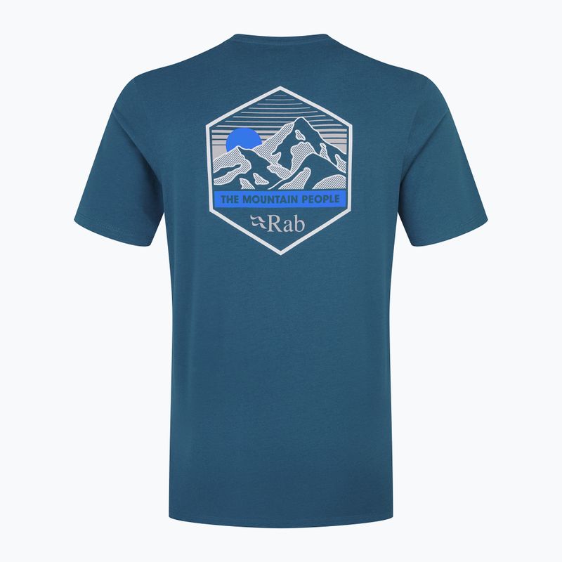 Tricou pentru bărbați  Rab Stance Mountain Peak tempest blue 2