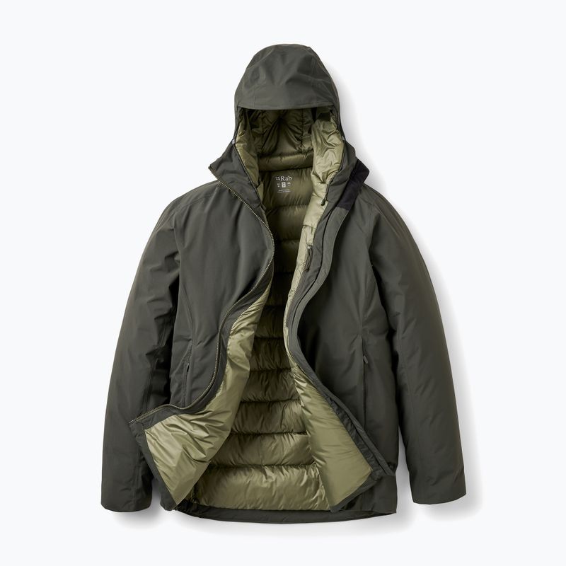 Geacă cu puf pentru bărbați Rab Valiance dark army 16