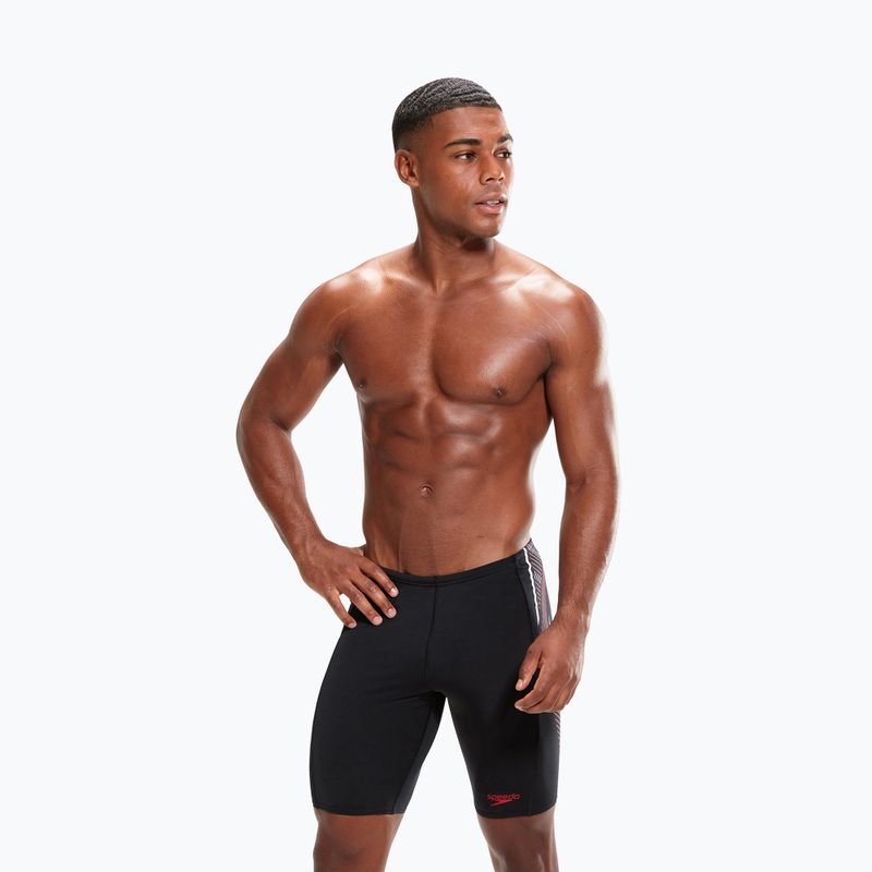 Costume de baie Speedo Tech Panel Jammer pentru bărbați negru și roșu 8-00303414537