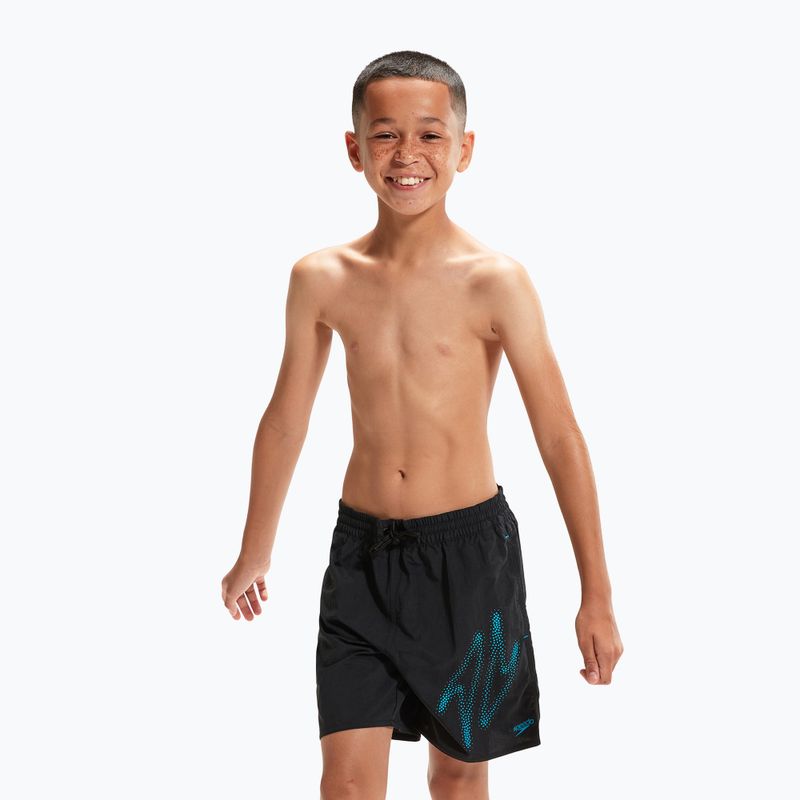 Pantaloni scurți de înot Speedo pentru bărbați Hyper Boom Logo 15" Watershort negru 8-0031881515199 pantaloni scurți de înot 2