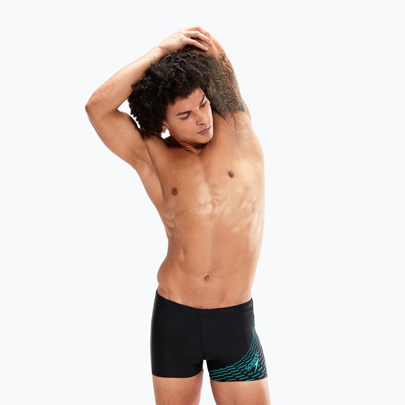Speedo Speedo Medley Logo Aquashort pentru bărbați slip de baie negru și albastru 8-1135406870 5