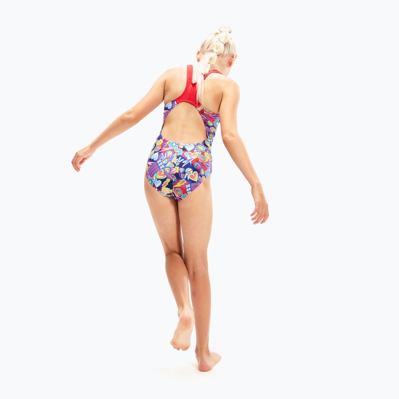 Speedo Digital Allover Splashback albastru/roșu Costum de baie dintr-o bucată pentru copii 8-00262314742