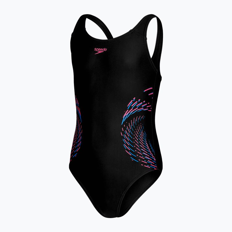 Speedo Plastisol Plastisol Placement Muscleback costum de baie o piesă pentru copii negru 8-0832414379 3