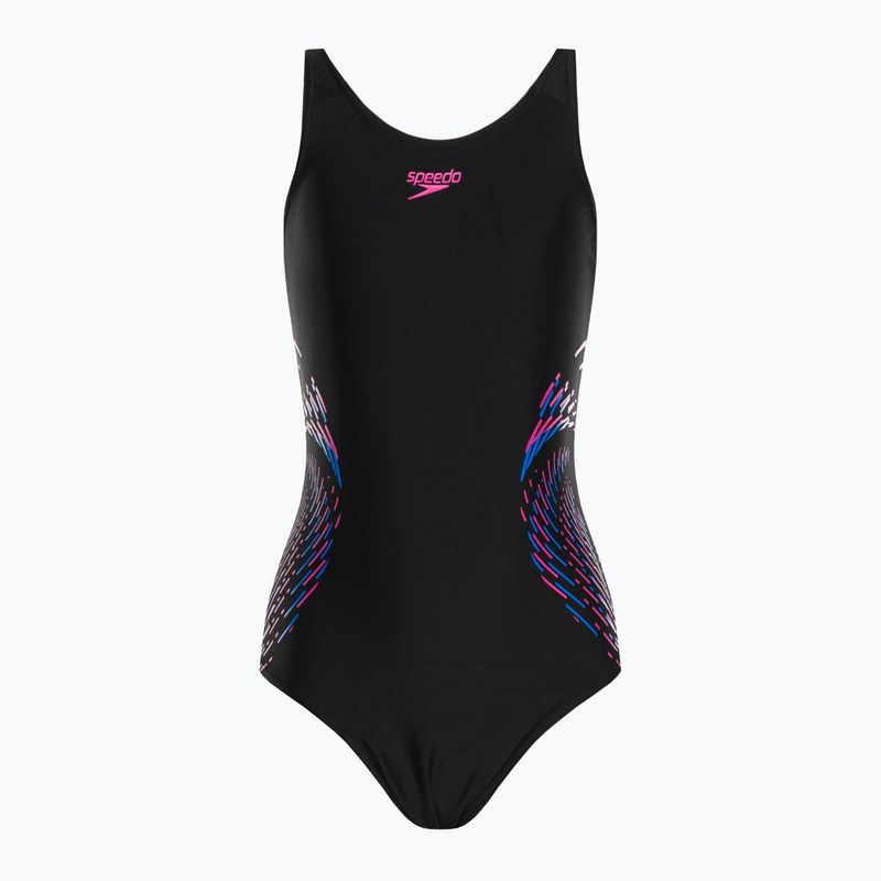 Speedo Plastisol Plastisol Placement Muscleback costum de baie o piesă pentru copii negru 8-0832414379