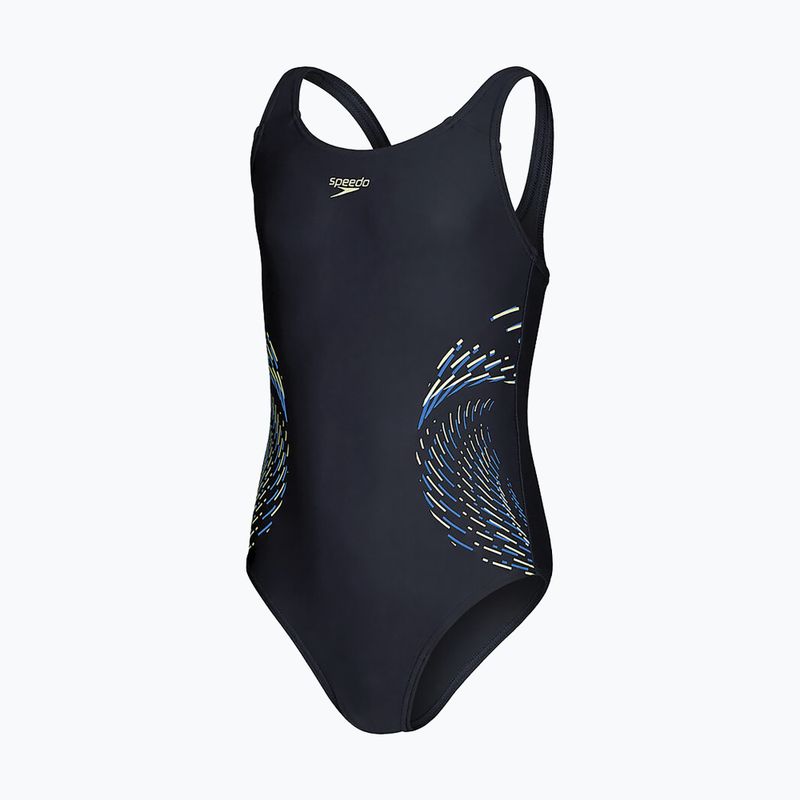 Speedo Plastisol Plastisol Placement Muscleback costum de baie o piesă pentru copii negru 8-0832414380 3
