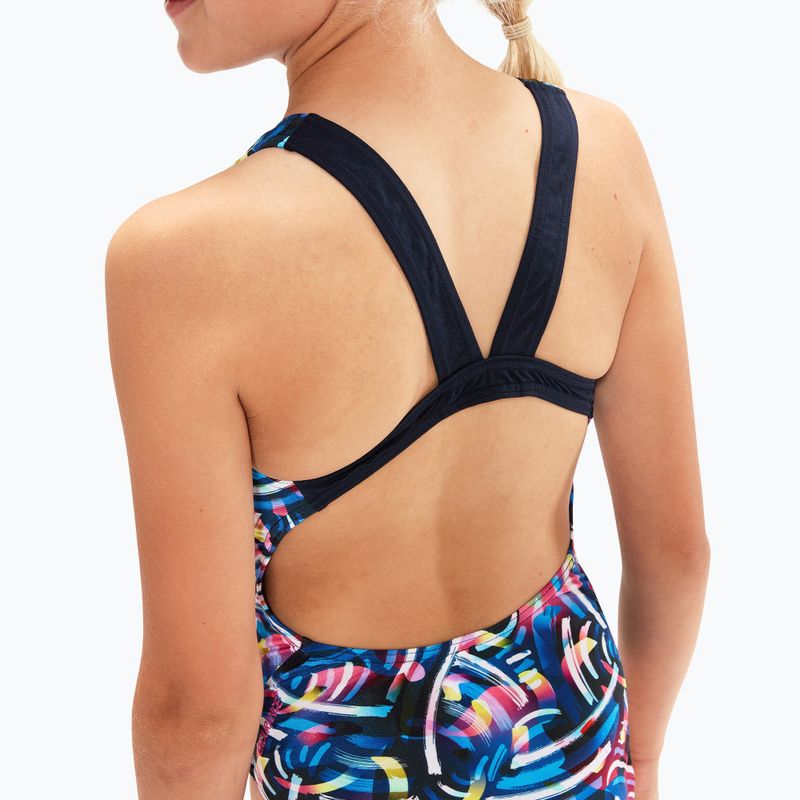 Speedo Digital Allover Leaderback Costum de baie dintr-o singură piesă pentru copii albastru/negru 8-1237714743 6