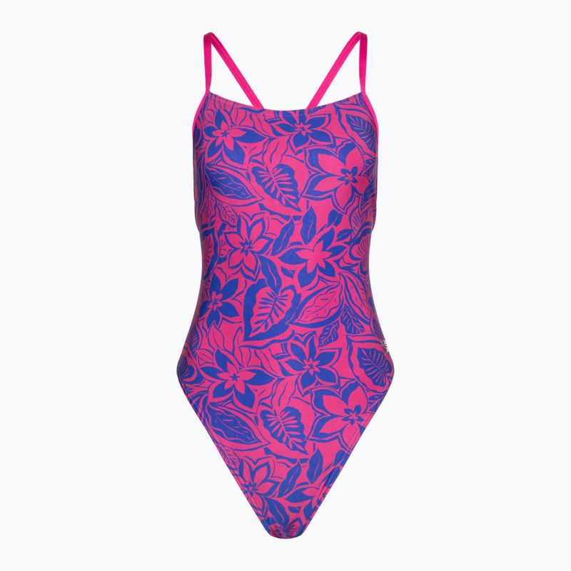 Costum de baie pentru femei Speedo Allover Digital Tie-Back chroma blue/electric pink