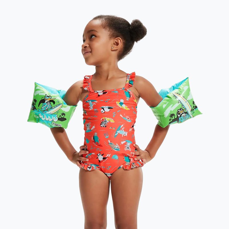 Mănuși de înot pentru copii Speedo Character Printed Armbands chima azure blue/fluro green 5