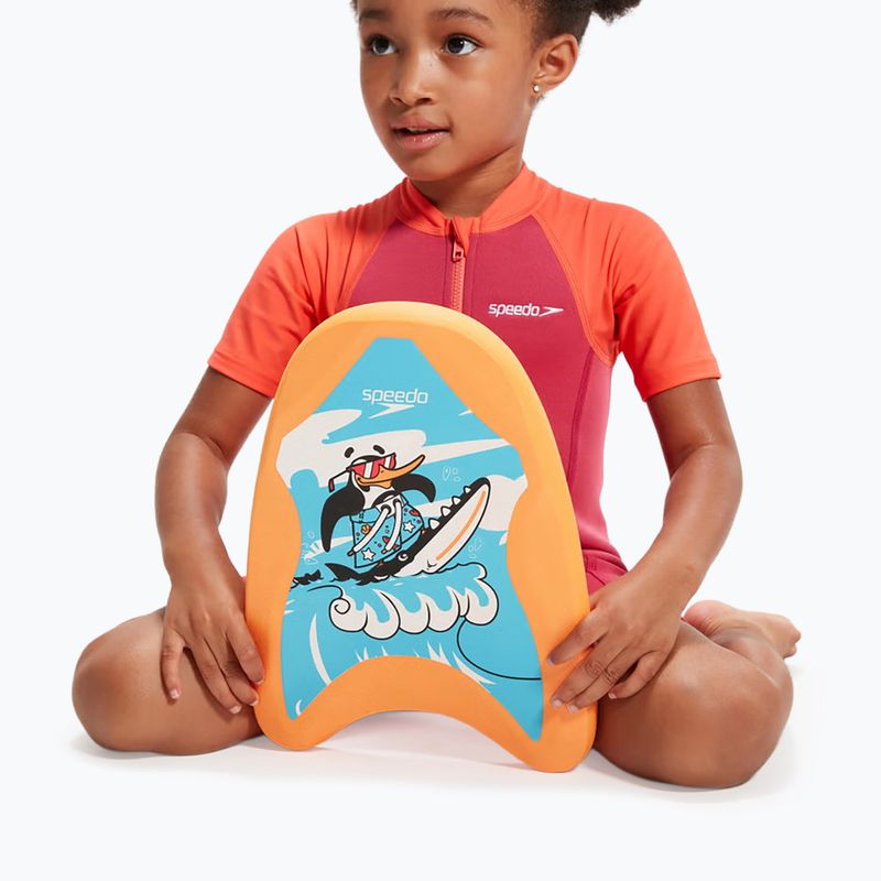Placă de înot Speedo Turtle Printed Float chima azure blue/fluro orange 6