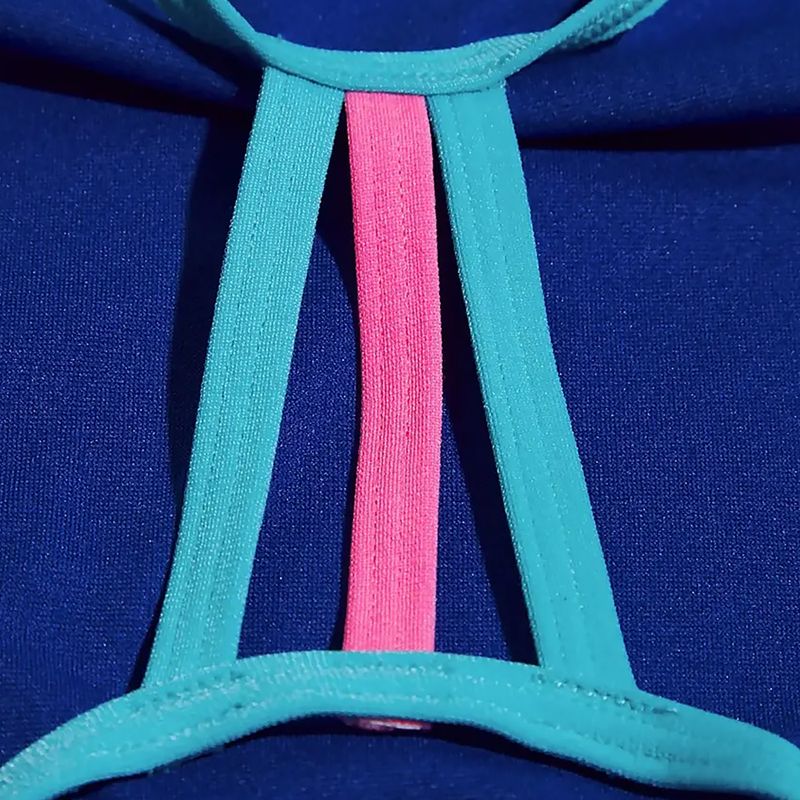 Costum de baie pentru copii Speedo Solid Lane Line Line Back roz/albastru 2