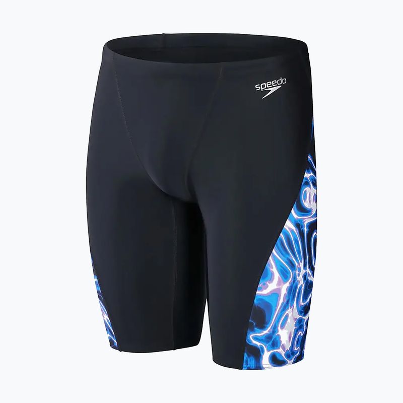 Pantaloni de baie Speedo Allover Digi V-Cut pentru bărbați, negru/albastru 5