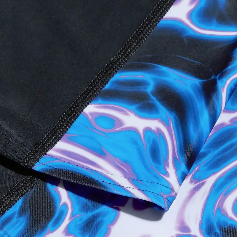 Pantaloni de baie Speedo Allover Digi V-Cut pentru bărbați, negru/albastru 7