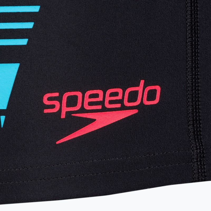 Pantaloni scurți de înot Speedo Tech Print pentru bărbați, negru/portocaliu 3