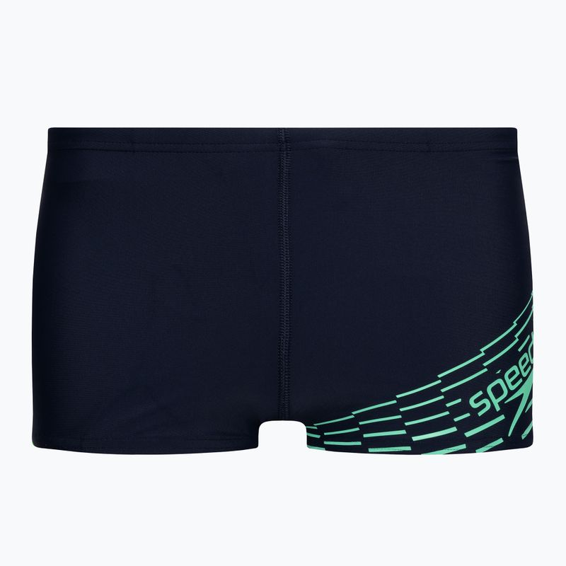 Speedo Medley Logo slip de înot pentru copii, bleumarin/verde
